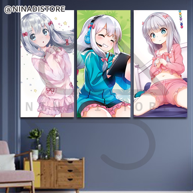3PCS POSTER EROMANGA SENSEI SEIYUU Pajangan Dinding Rumah Hiasan Dinding Anime Wall Decor Dekorasi T
