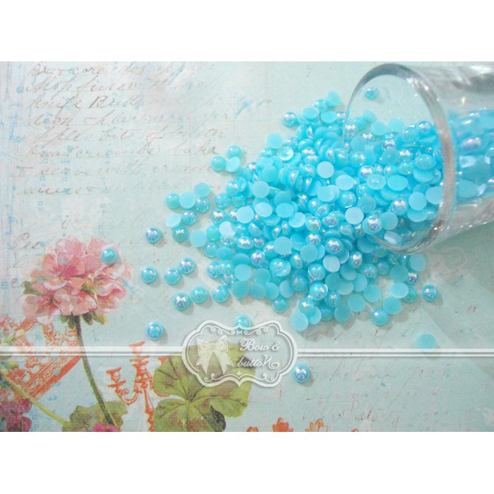 

Half Pearl AB Blue 8mm Rp 4300/20 nailart scrapbook decocase