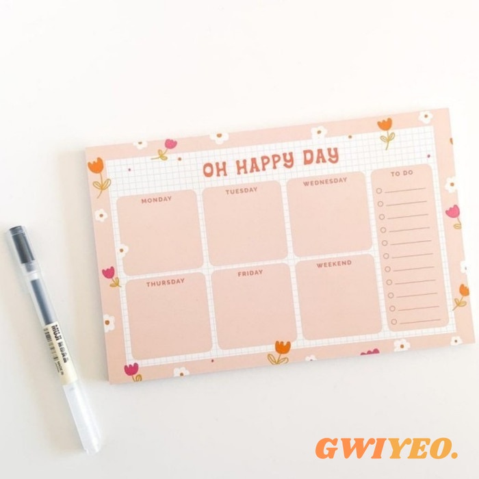 

[RESTOCK] Weekly Planner To Do List Memopad Isi 30 Lembar
