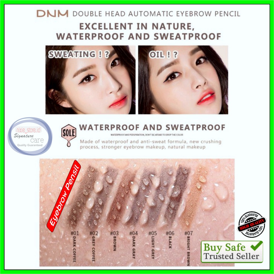 Pensil Alis DNM Automatic Eyebrow Pensil 2 in 1 Tahan Lama Waterproff Tahan Keringat Murah Bagus