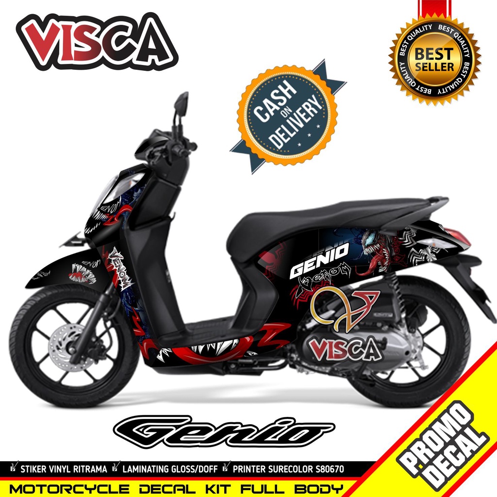 Decal Genio Full Body 2022 Stiker Genio Variasi 2022 Full Body Stiker Motor Genio 2022 Striping Geni