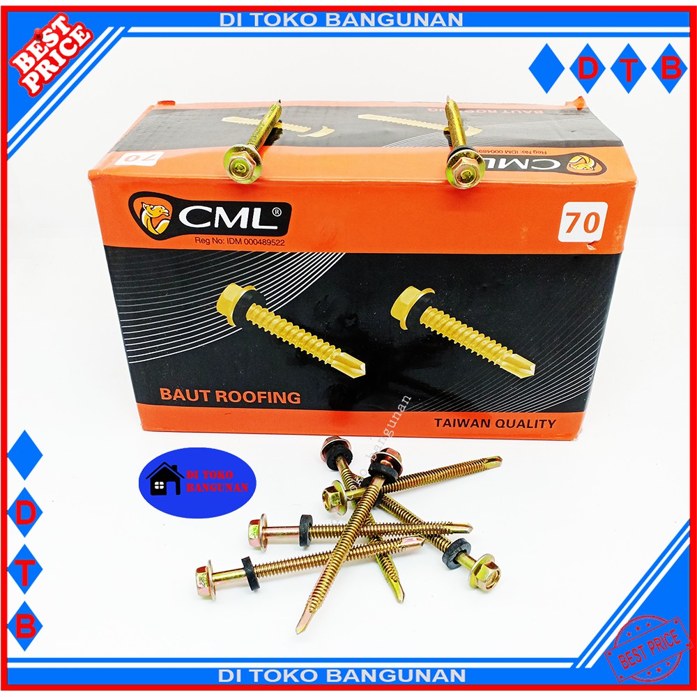 Baut Skrup Roofing Camel 12 X 70MM ( 1 BOX )