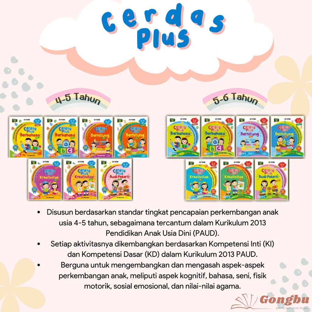 PAKET CERDAS PLUS USIA 4-5TH & 5-6TH TK/K2013 PAUD - ERLANGGA FOR KIDS