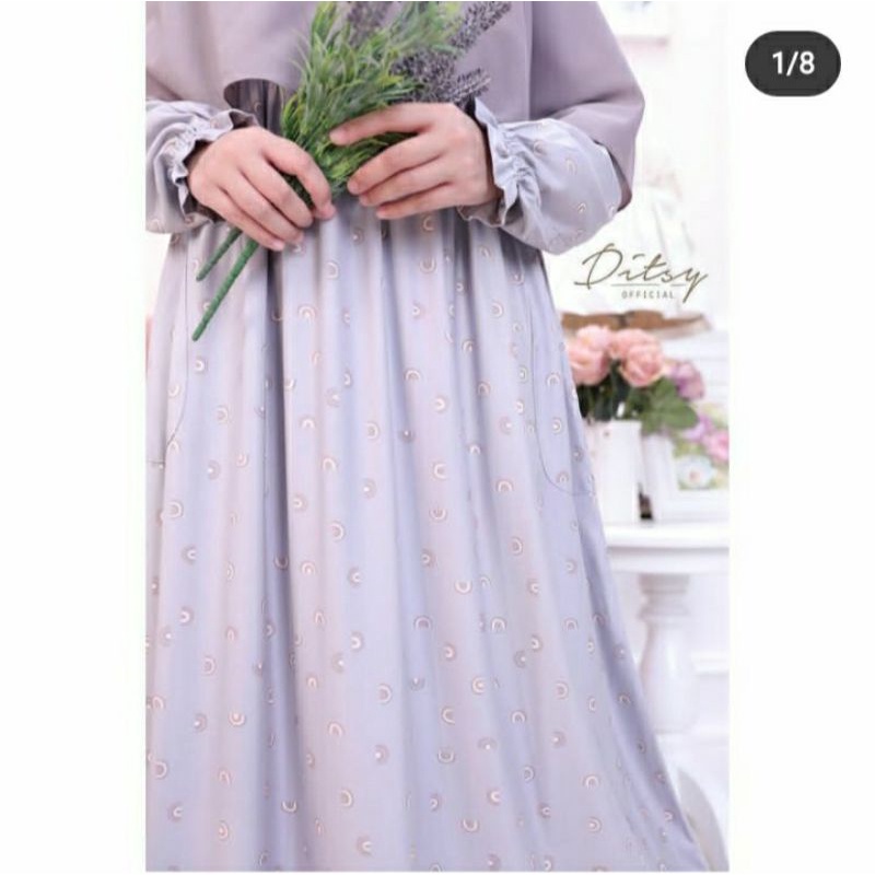 ditsy nightgown rainbow grey L