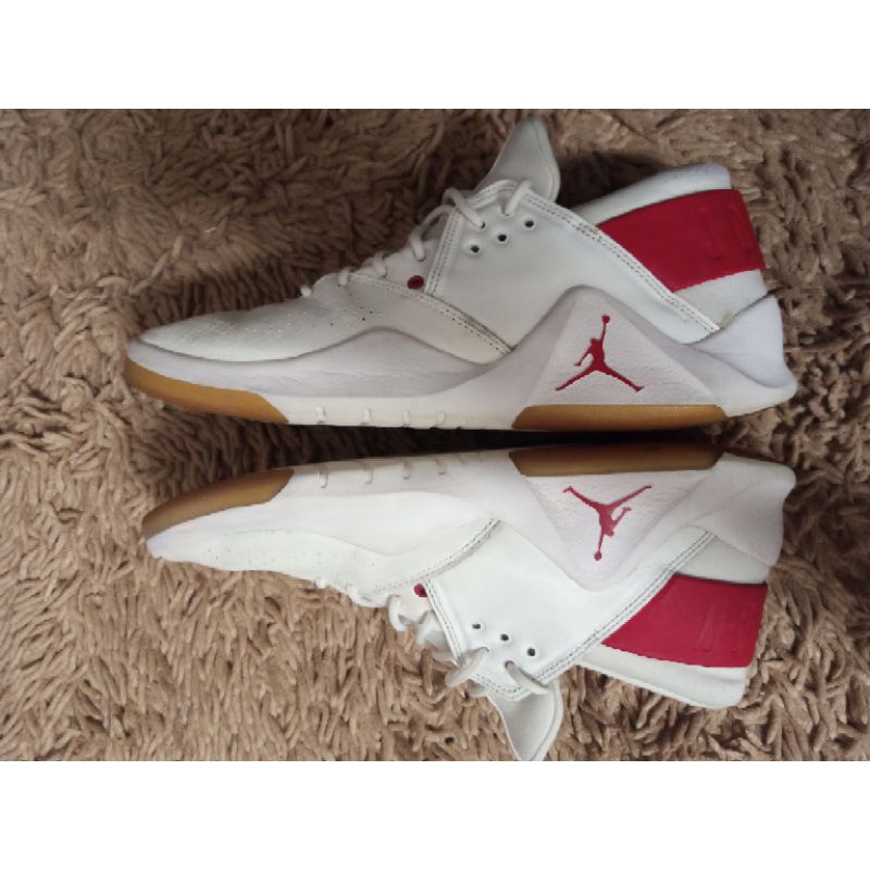 sepatu nike jordan flight fresh white-gym red size 44 insole 28 - sepatu nike jordan second branded