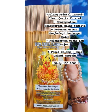 paket dupa laksmi + gelang kristal