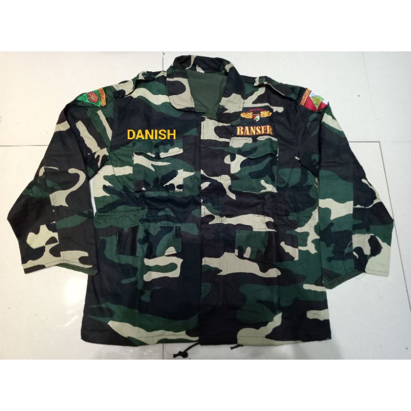 JAKET BANSER bolak balik doreng NATO bahan katun twill