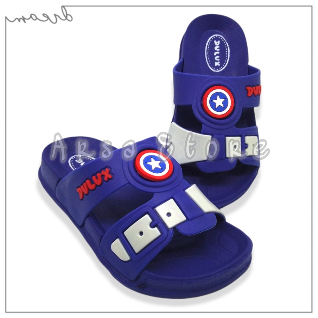 Sandal Selop Anak Laki-Laki, Sendal Slop Casual Anak Cowok Umur 2 - 8 Tahun Motif Bintang Terbaru