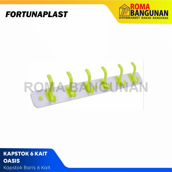 Fortunaplast Gantungan Baju 6 hook / Kapstok Baris 6 KAIT - Biru