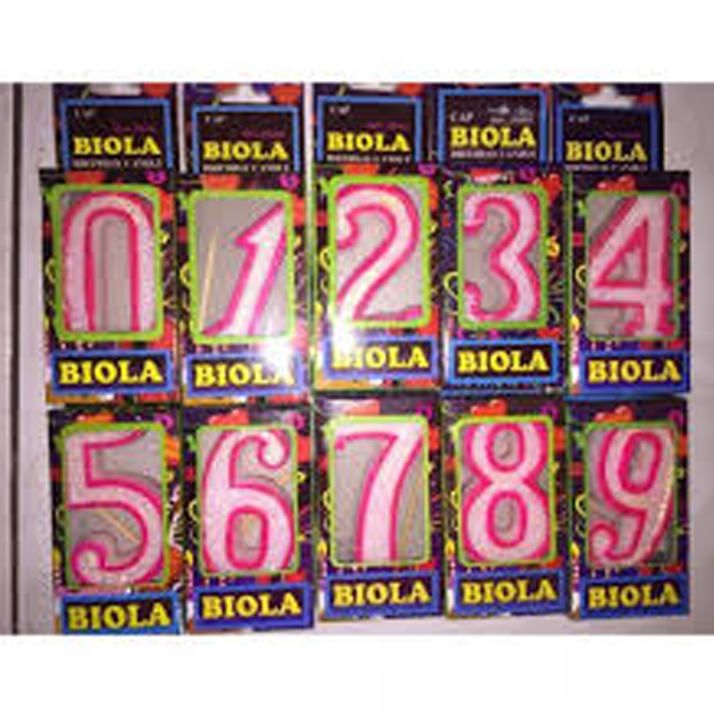 Lilin Angka Biola Glitter Pink