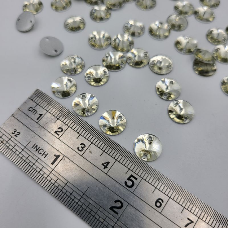 DIAMON RESIN KRISTAL MOTIF BULAT LANCIP UKURAN 10 MM WARNA PUTIH BERSIH KUALITAS AA BAGUS KILAU PER LUSIN