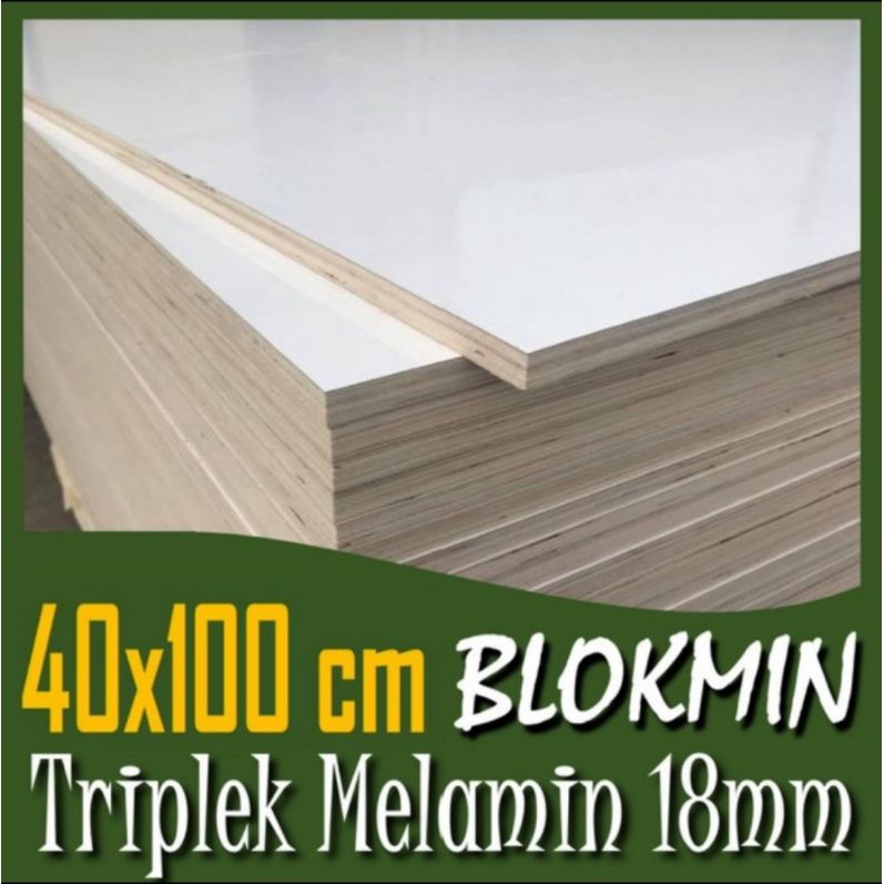 TRIPLEK TATAKAN HAMBALAN 18MM MELAMIN PUTIH KILAT 40x100