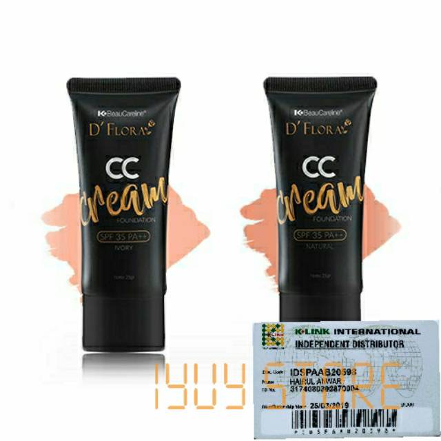D’Flora CC Cream Foundation SPF 35 PA+, melembabkan dan mencerahkan kulit