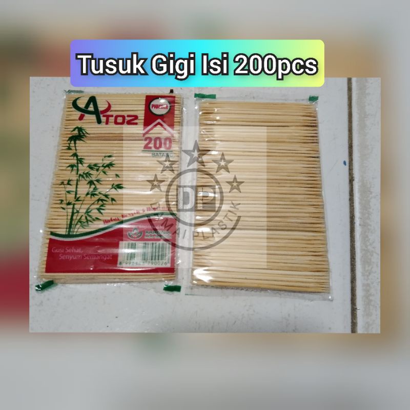 Tusuk Gigi Bamboo Refill Isi 200Batang Tusuk Gigi Murah Tusuk Gigi Bambu Import Atoz