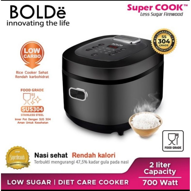 Rice Cooker BOLDe Less Sugar 2 Liter FIREWOOD - Magic Com