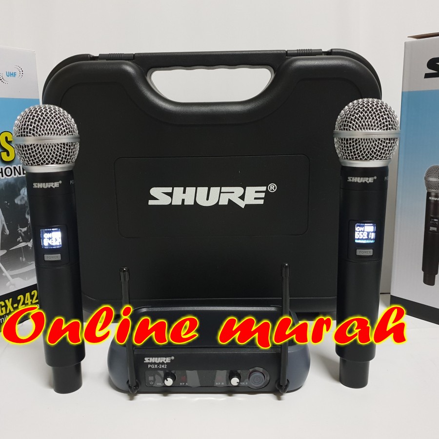 mic shure pgx242 pgx 242 handheld 2 mic pegang