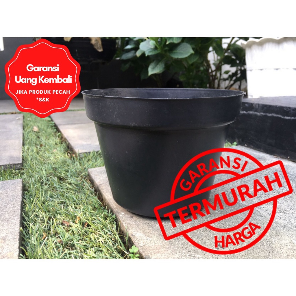 Pot Bunga Murah / Pot Tanaman / Pot Plastik  hitam uk 15 cm