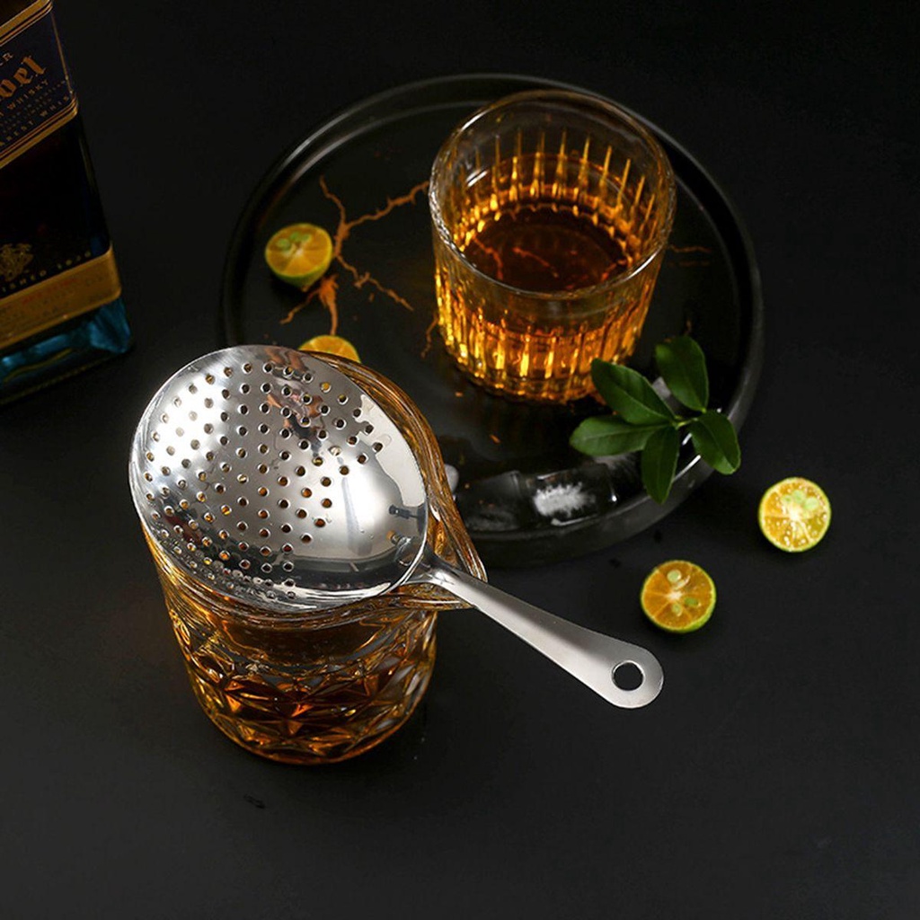 【 ELEGANT 】 Julep Bar Strainer Sendok Saringan Barware Dapur Stainless Steel