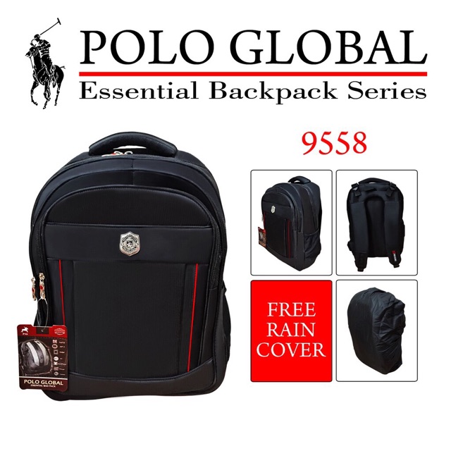 PROMO Tas Ransel Polo Global 9423 black / tas ransel / tas punggung / tas