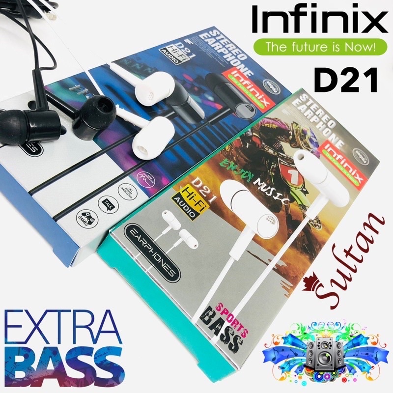 GROSIR HANDSFREE INFINIX HF D21 EXTRABASS GOOD WUALITY