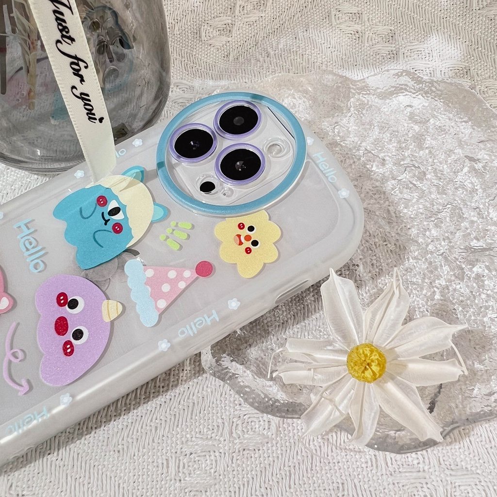 Soft Case TPU Transparan Motif Three Little Monsters Untuk iPhone 13pro 13prm 11 7Plus 8Plus Xr XS 13 12pro Max