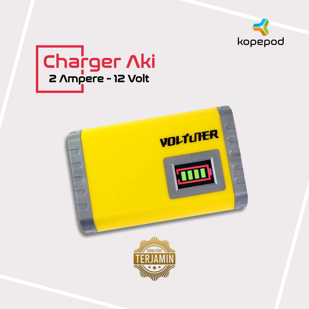 VOLTUNER Charger Aki 12 Volt 2A Cas Aki Portable Mobil Motor