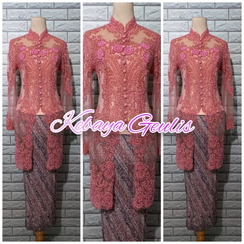 set kebaya pesta kebaya tunik warna nude kebaya wisuda modern kebaya MEWAH +rok prisket