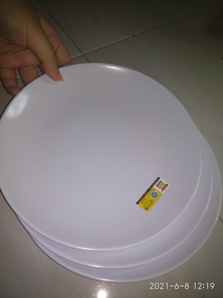 P1008 Piring Melamin Bulan 8 Inc Putih Golden Dragon