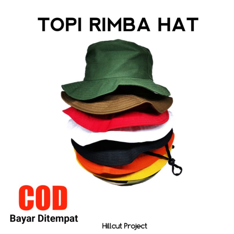 Topi Rimba polos Topi rimba pria Topi rimba cewe topi gunung topi tali