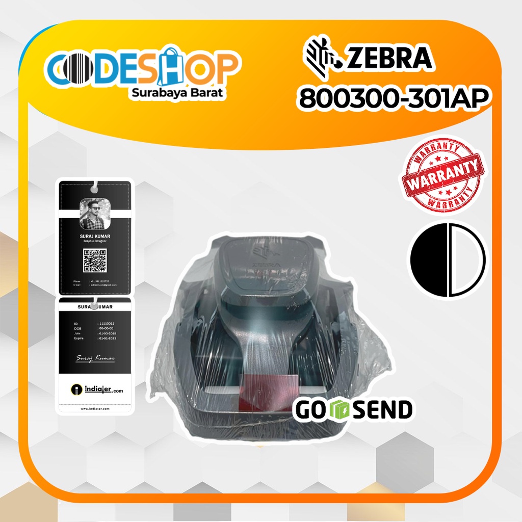 Tinta Printer Id Card Zebra 800300-301 Ribbon Resin