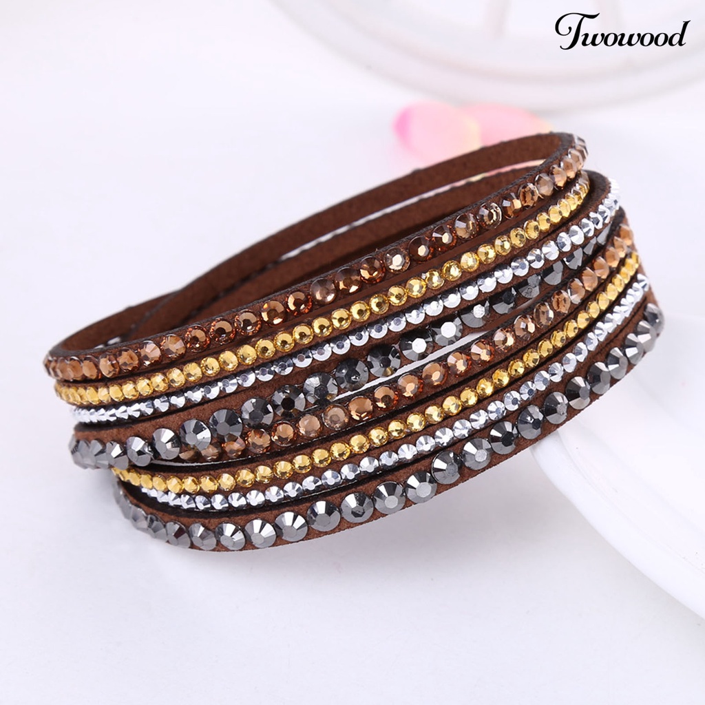 Gelang Multilayer Aksen Berlian Imitasi Gaya Bohemian Untuk Wanita