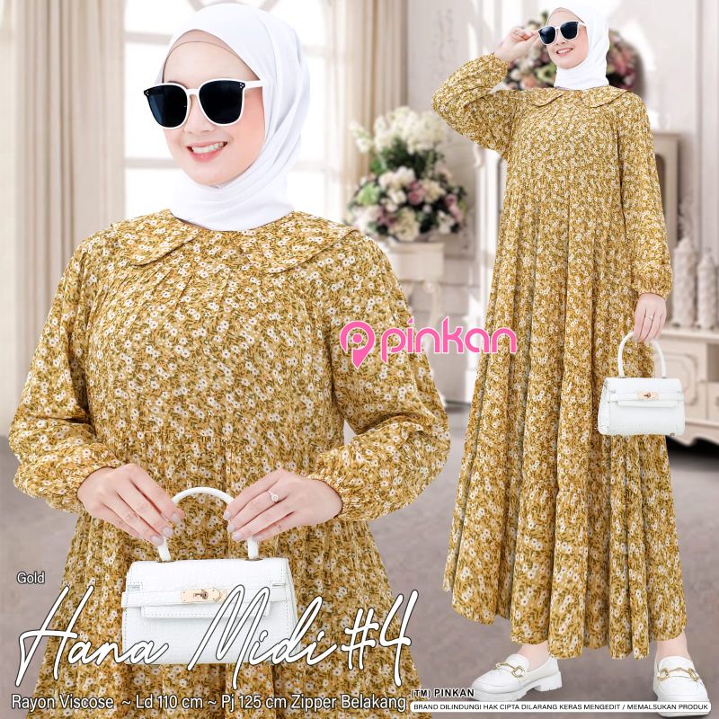 TULIP//HANA//AYANA MIDI DRESS GAMIS MUSLIM MOTIF matt rayon viscose ORIGINAL BY PINKAN