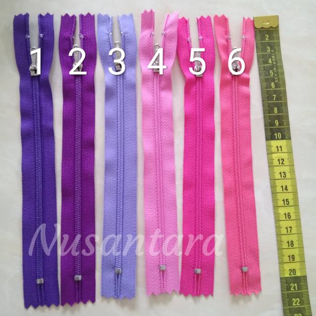 Resleting /Risleting /Zipper YKK 7&quot;/17,5 cm satuan pink and purple series