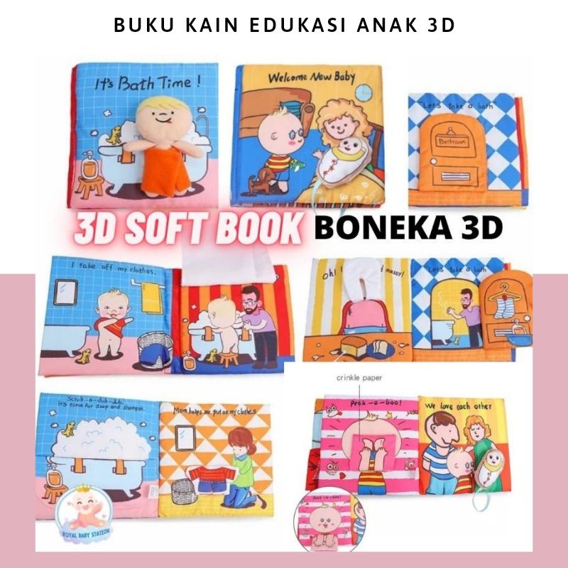 3D Mainan Buku Kain Bayi Soft Cloth Book Baby Seri Edukasi Aktifitas Bayi