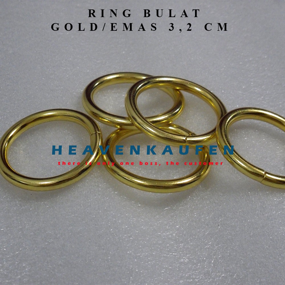 Ring Bulat Tas Warna Emas/Gold 3,2 cm Premium Quality