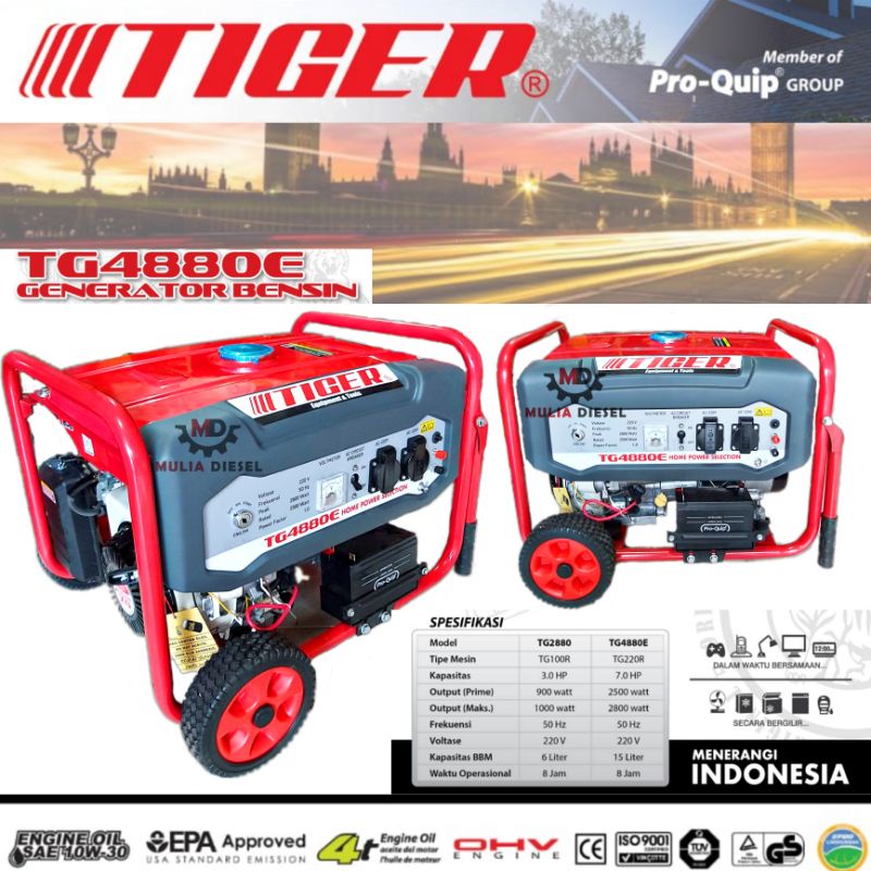 Genset Generator Tiger Proquip Starke SOK TG4880 TGE4880 RG4800 TGR5000 XE 5900 SG 6000 E 2800 3000 