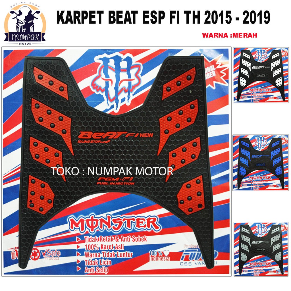 Karpet Motor Beat Sporty Esp Beat FI 2015-2018 - MERAH