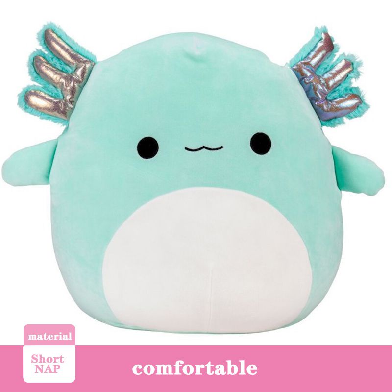 40cm Mainan Plush Axolotl Teal Green Anastasia Doll Toy Gift Kids Soft Squishmallow Boneka