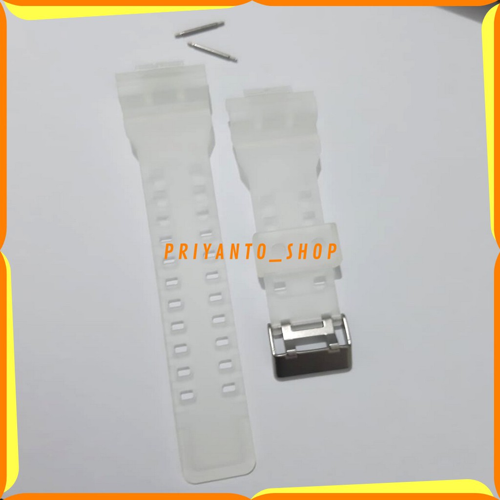 STRAP TALI JAM TANGAN CASIO G-SHOCK GA-100 GA-110 GA-150 GA-700 PUTIH TRANSPARAN FREE PEN