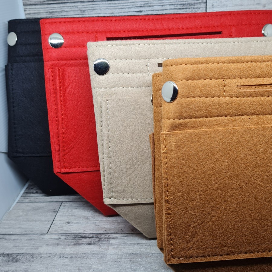 Simple felt bag organizer with button / multi bag organizer