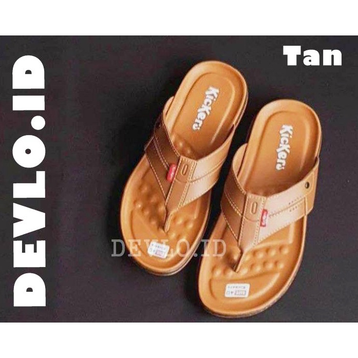 Sandal Jepit Pria / Sandal Kulit Pria (Jepit Polos Kombinasi)