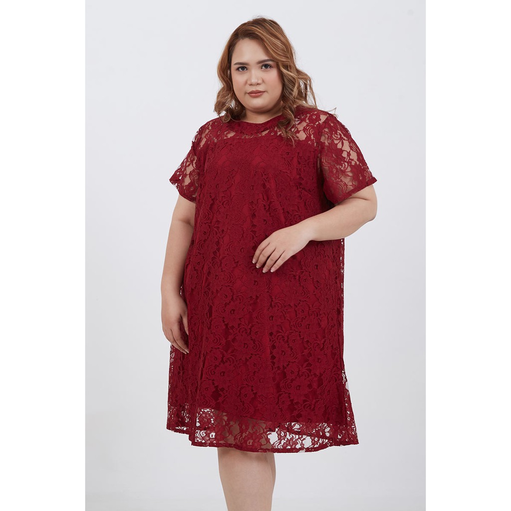 Sorabel - Candelaria Brukat A-Line Big Size Dress