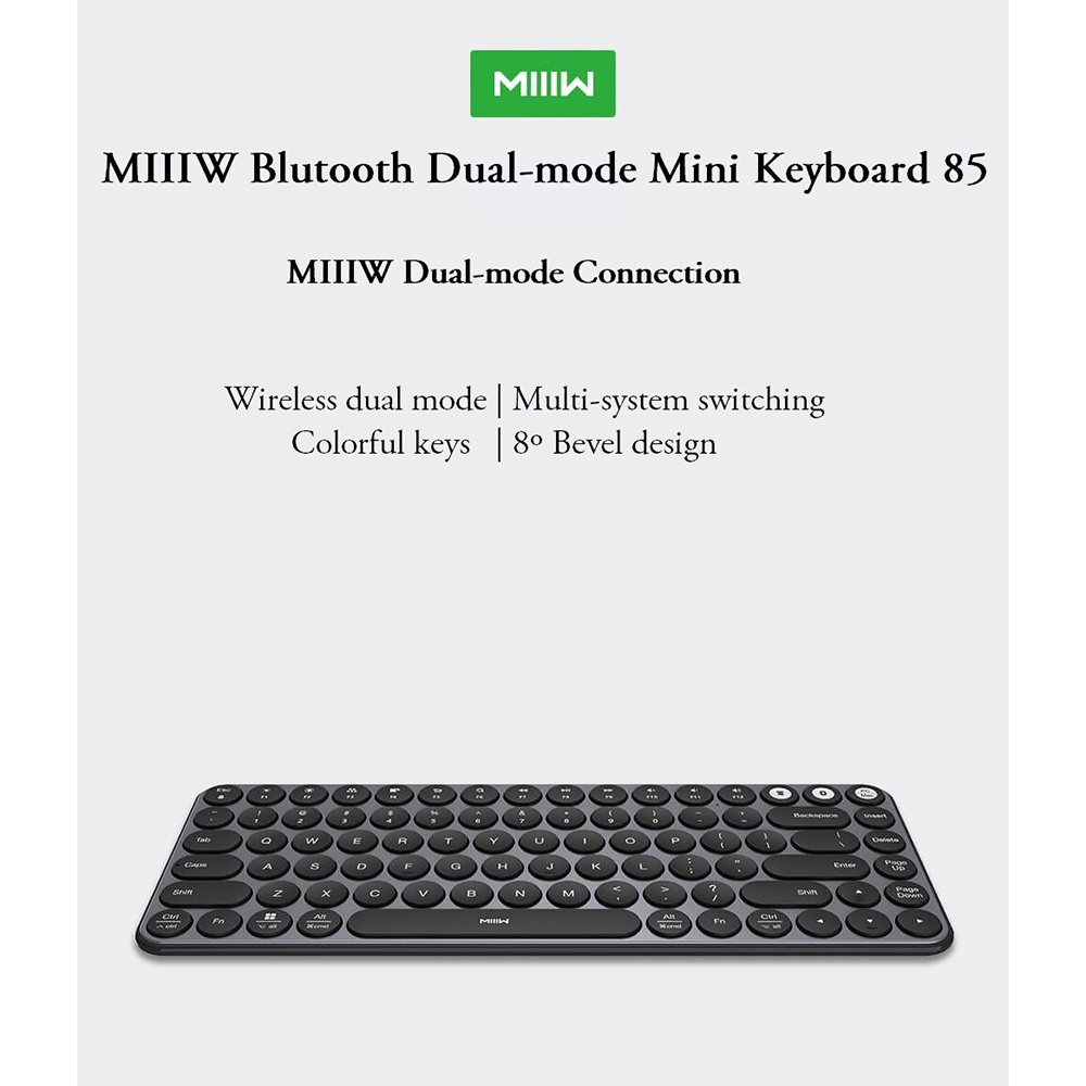 MIIIW Keyboard Air 85 Dual Mode Wireless 2.4GHz &amp; Bluetooth - MWXKT01 - Pink