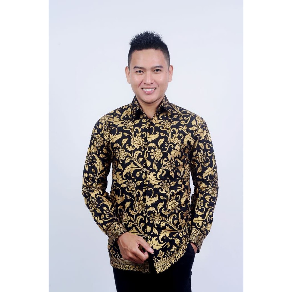 kemeja Batik Pria / Kemeja Batik Modern Lengan Panjang Prada