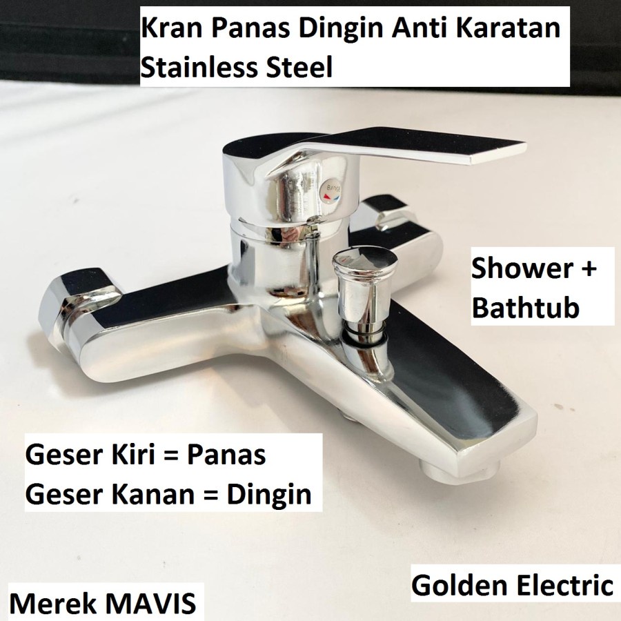 Kran Keran Air Hand Shower Bathtub Mandi Bath Tub Panas Dingin Komplit