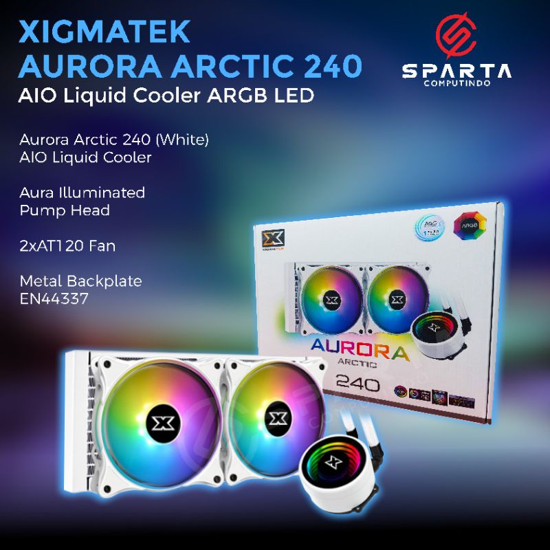 Fan Xigmatek Aurora Artic 240 AIO Liquid Cooler ARGB LED New ex Display Berkualitas