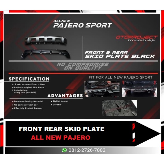 FRONT REAR SKID PLATE ALL NEW PAJERO