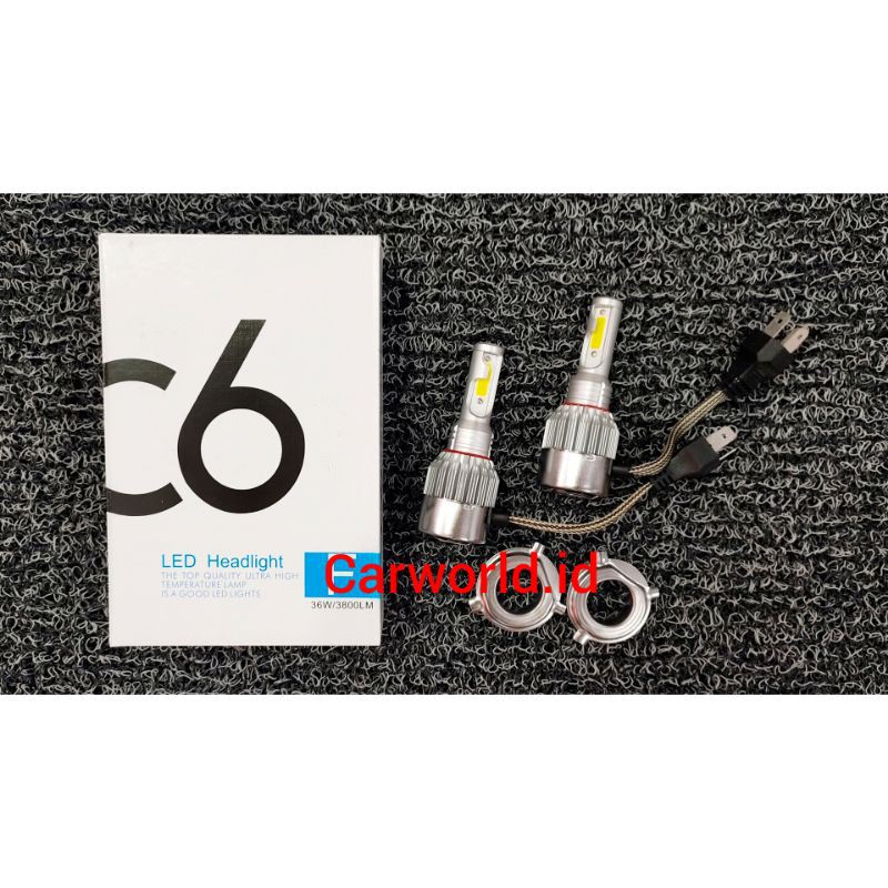 Bohlam Lampu Led COB H4 Sepasang Putih C6