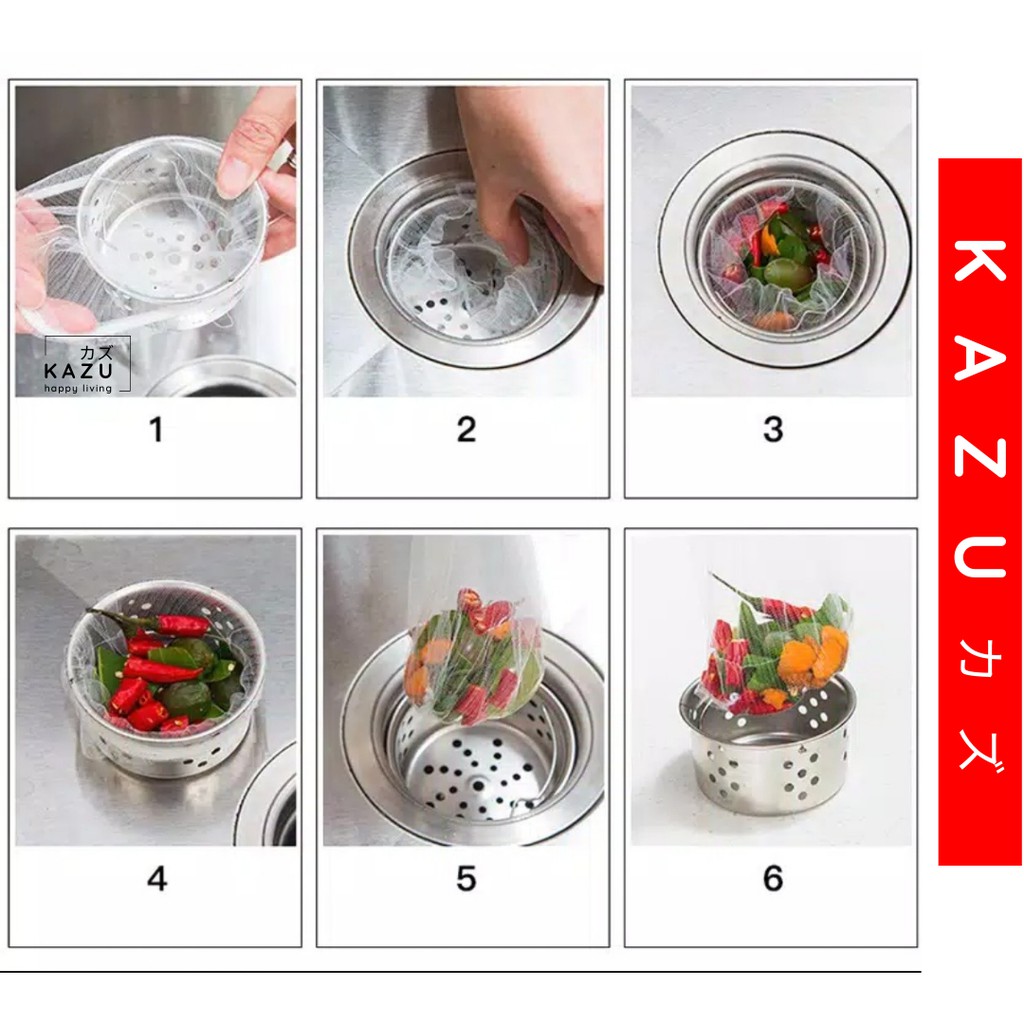 KAZU KHC103 100 pcs Kain Jaring Jala Saringan Air Wastafel Dapur Saluran Pembuangan Sink Anti Mampet