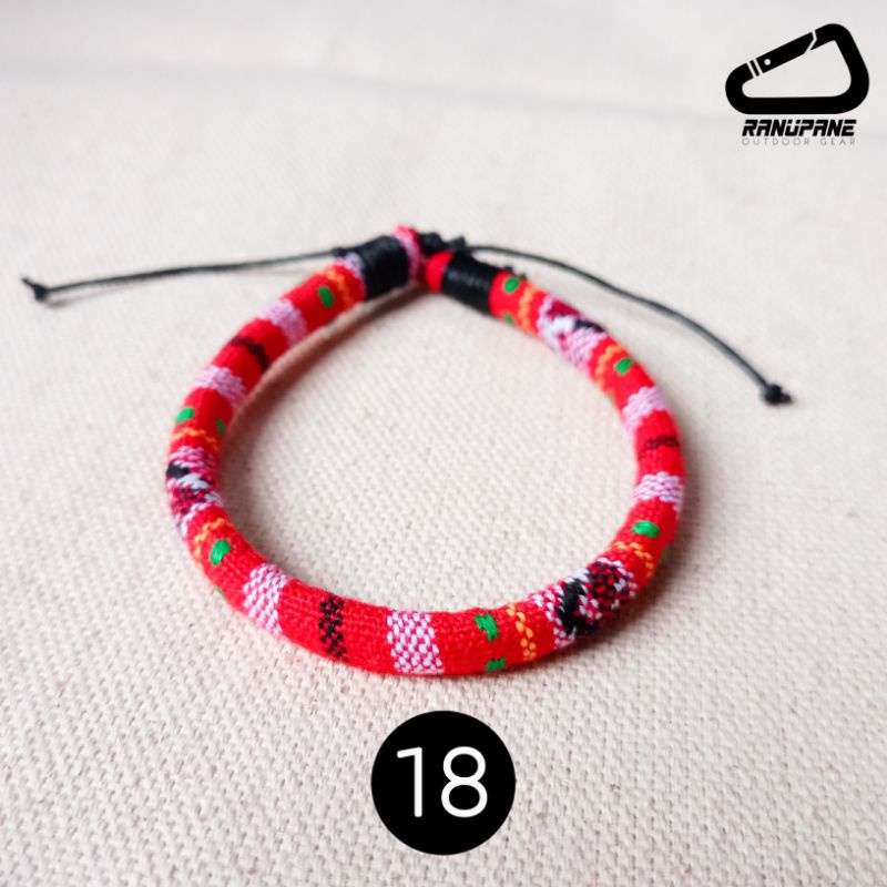 Gelang Tenun Etnik Songket Gelang khas Lombok Motif Unik Gelang Vintage Etnik Etnic Pendaki Gunung Pria Wanita-18